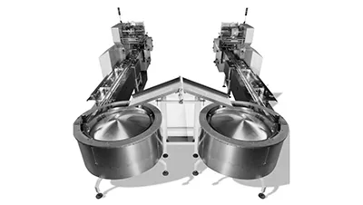 Automatic Flow Wrapper with Dual Bowl Feeder
